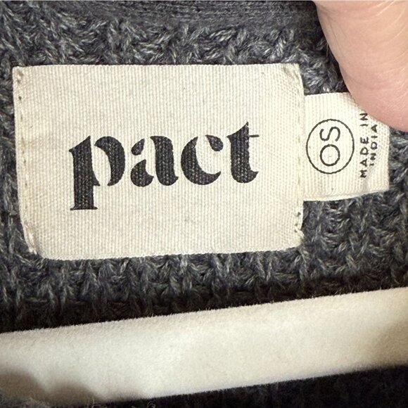 Pact Oversized Gray Cowl Neck Knit Poncho Sweater, One Size - Picture 7 of 9